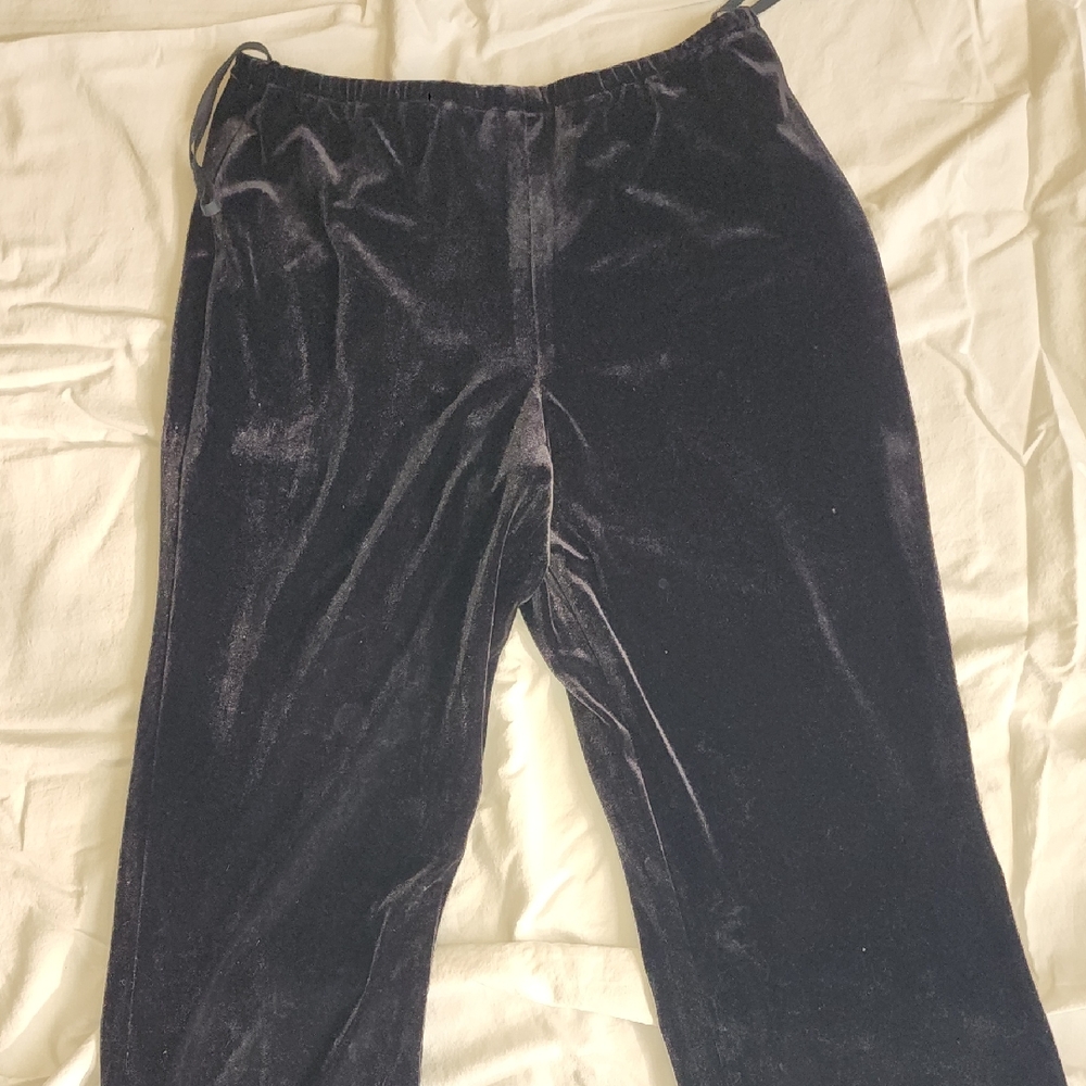 Black Velvet Straight Leg Pants